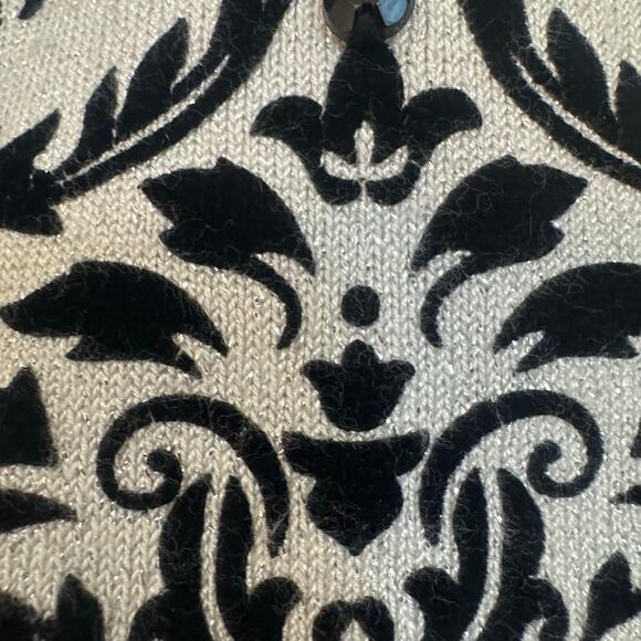 Charter Club Women’s Metallic Print Burnout Velvet Button Up Cardigan Size L - Picture 6 of 9